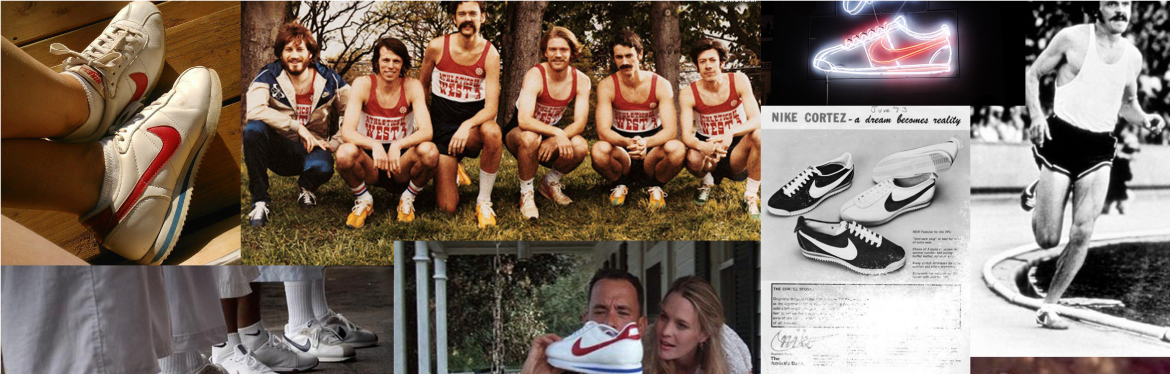 Κολάζ με εικόνες από την ιστορία της Nike