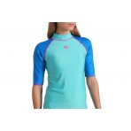 Arena Rash Vest Graphic Γυναικεία Κοντομάνικη Μπλούζα UV Protection Βεραμάν, Μπλε
