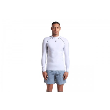 Arena Rash Vest Graphic Ανδρική Μακρυμάνικη Μπλούζα UV Protection Λευκή