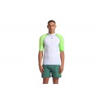 Arena Rash Vest Graphic Ανδρική Κοντομάνικη Μπλούζα UV Protection Λευκή, Λαχανί