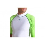 Arena Rash Vest Graphic Ανδρική Κοντομάνικη Μπλούζα UV Protection Λευκή, Λαχανί