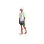 Arena Rash Vest Graphic Ανδρική Κοντομάνικη Μπλούζα UV Protection Λευκή, Λαχανί