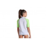 Arena Rash Vest Graphic Παιδική Κοντομάνικη Μπλούζα UV Protection Λευκή, Λαχανί