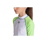 Arena Rash Vest Graphic Παιδική Κοντομάνικη Μπλούζα UV Protection Λευκή, Λαχανί