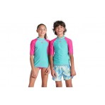 Arena Rash Vest Graphic Παιδική Κοντομάνικη Μπλούζα UV Protection Βεραμάν, Φούξια