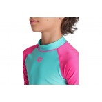 Arena Rash Vest Graphic Παιδική Κοντομάνικη Μπλούζα UV Protection Βεραμάν, Φούξια