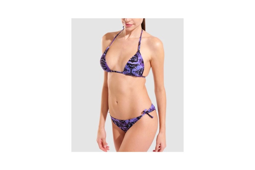 Arena Water Print Triangle Γυναικείο Μαγιό Bikini Μωβ, Μαύρο