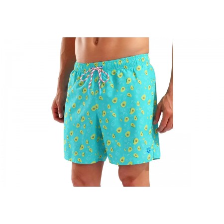 Arena Water Prints Beach Ανδρικό Μαγιό Σορτς Τυρκουάζ, Κίτρινο