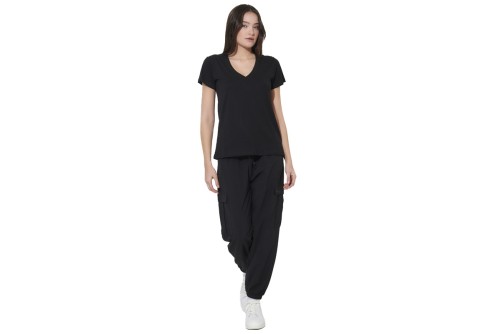 Body Action Poly Stretch Cargo Παντελόνι Φόρμας Γυναικείο (021623 BLACK-1)