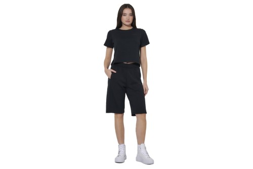 Body Action Wide-Leg Βερμούδα Αθλητική Γυναικεία (031621 BLACK-01)