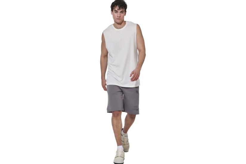 Body Action High Density Logo Terry Ανδρική Αθλητική Βερμούδα Γκρι Σκούρο