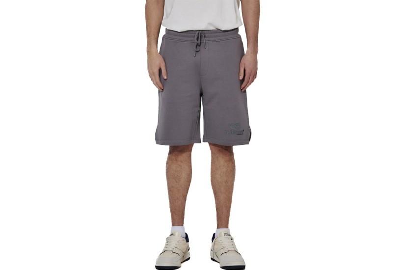 Body Action High Density Logo Terry Ανδρική Αθλητική Βερμούδα Γκρι Σκούρο