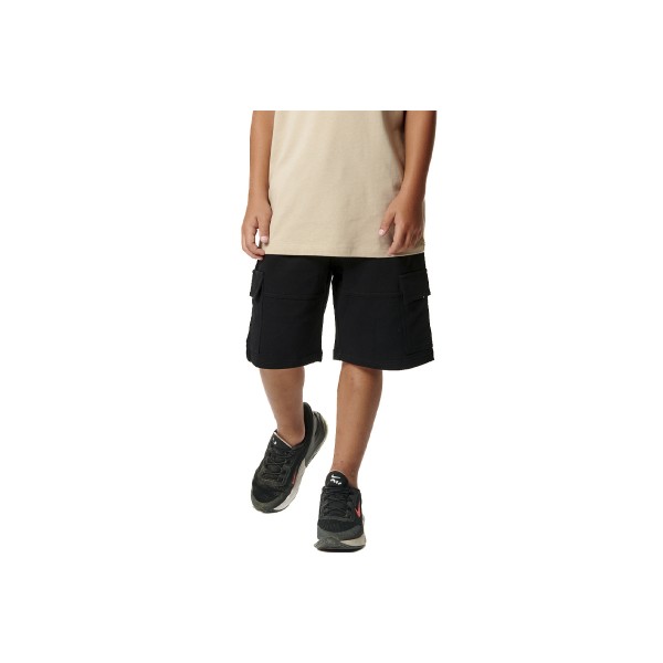 Body Action French Terry Βερμούδα Αθλητική (034504 BLACK-01)