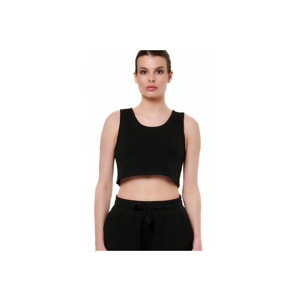 Body Action Tank Waffle Crop Top Αμάνικο Γυναικείο (041515 BLACK-01)