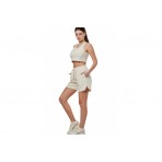 Body Action Waffle Γυναικεία Cropped Αμάνικη Μπλούζα Μπεζ