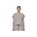 Body Action Natural Dye Γυναικείο Αμάνικο T-Shirt Γκρι Ανοιχτό
