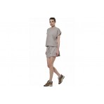 Body Action Natural Dye Γυναικείο Αμάνικο T-Shirt Γκρι Ανοιχτό