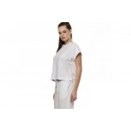 Body Action Natural Dye Γυναικείο Αμάνικο T-Shirt Λευκό