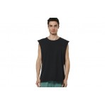 Body Action Natural Dye Ανδρικό Αμάνικο T-Shirt Μαύρο