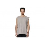 Body Action Natural Dye Ανδρικό Αμάνικο T-Shirt Γκρι Ανοιχτό