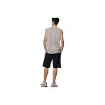 Body Action Natural Dye Ανδρικό Αμάνικο T-Shirt Γκρι Ανοιχτό