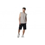 Body Action Natural Dye Ανδρικό Αμάνικο T-Shirt Γκρι Ανοιχτό