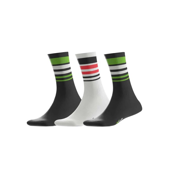 X-Code Smartech Crew Ψηλές Κάλτσες 3 Ζευγάρια (04700 BLACK-WHITE-MULTI)