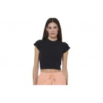 Body Action Stretch Jersey Γυναικείο Κοντομάνικο Cropped T-Shirt Μαύρο