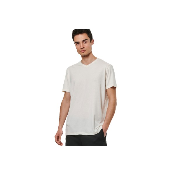 Body Action V-Neck T-Shirt Ανδρικό (053521 WHITE ALYSSUM-05A)
