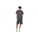 Body Action Natural Dye Oversized Κοντομάνικο T-Shirt Γκρι, Εκρού