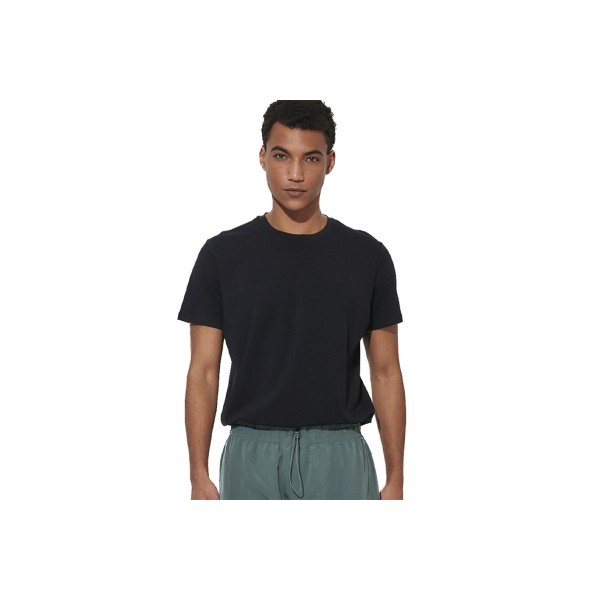 Body Action Slim Fit Stretch Jersey T-Shirt Ανδρικό (053625 BLACK-01)
