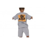 Body Action Graffiti Print T-Shirt (054605 ULTIMATE GREY-03)