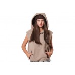 Body Action Sherpa-Fleece Γυναικεία Αμάνικη Μπλούζα με Κουκούλα