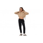 Body Action Γυναικείο Cropped Φούτερ με Κουκούλα Μπεζ