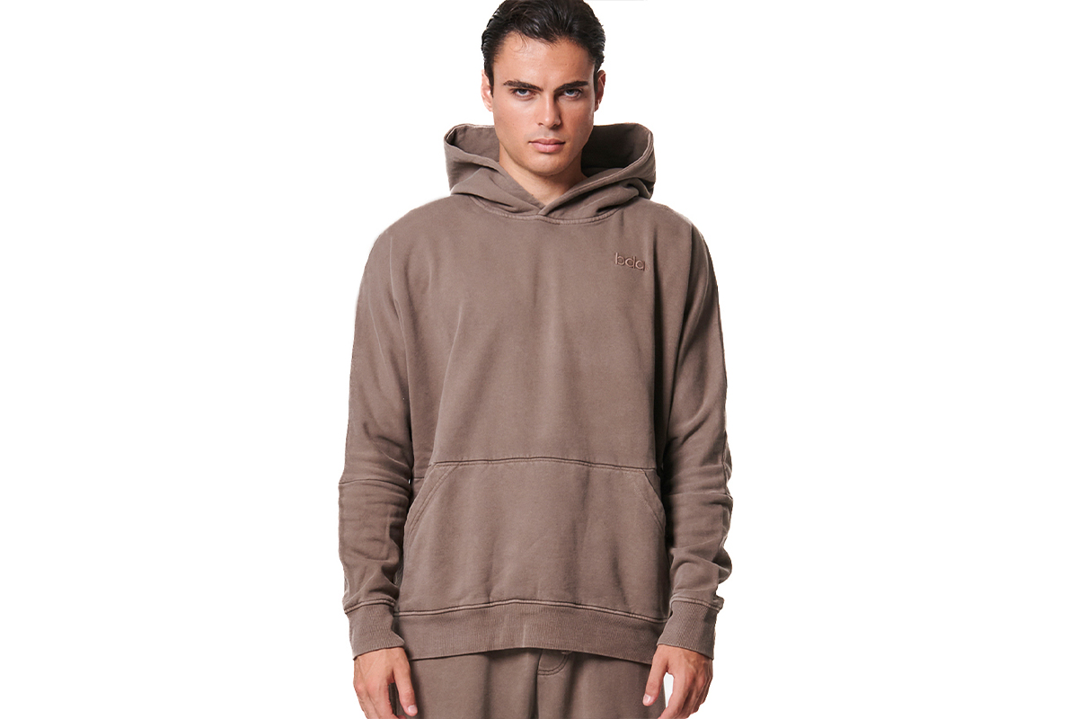 Body Action Ανδρικό Φούτερ Με Κουκούλα Καφέ