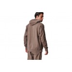 Body Action Ανδρικό Φούτερ Με Κουκούλα Καφέ