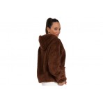 Body Action Women Oversized Full Zip Sherpa Hoodie Ζακέτα Με Κουκούλα (071228 D.BROWN-06B)
