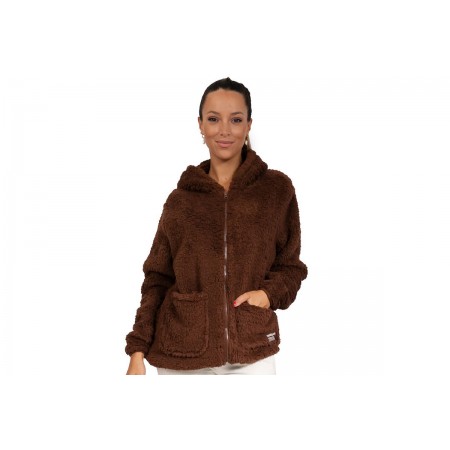 Body Action Women Oversized Full Zip Sherpa Hoodie Ζακέτα Με Κουκούλα 