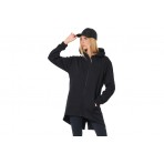 Body Action Women S Slub Hooded Fishtail Jacket (071531 BLACK-01)