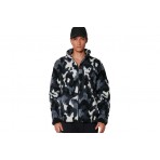 Body Action Printed Ανδρική Ζακέτα Sherpa Μαύρη, Γκρι, Λευκή