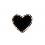 Crocs Jibbitz Black Heart With Gold Outline Καρφίτσες - Pins Για C (10011084)