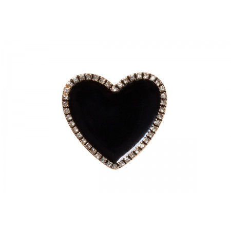 Crocs Jibbitz Black Heart With Gold Outline Καρφίτσες - Pins Για C 
