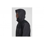 Jack Wolfskin Jasper 2L Ανδρικό Αδιάβροχο Μπουφάν με Κουκούλα Μαύρο