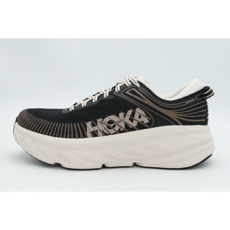Hoka One One Bondi 7 Ανδρικά Αθλητικά Παπούτσια για Τρέξιμο Μαύρα, Σάπιο Μήλο, Λευκά