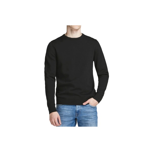 Jack And Jones Plain Knitted Μπλούζα Πλεκτή Ανδρική (12137190 BLACK)