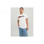 Jack & Jones Essentials Corp Logo Ανδρικό Κοντομάνικο T-Shirt Λευκό
