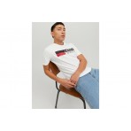 Jack & Jones Essentials Corp Logo Ανδρικό Κοντομάνικο T-Shirt Λευκό
