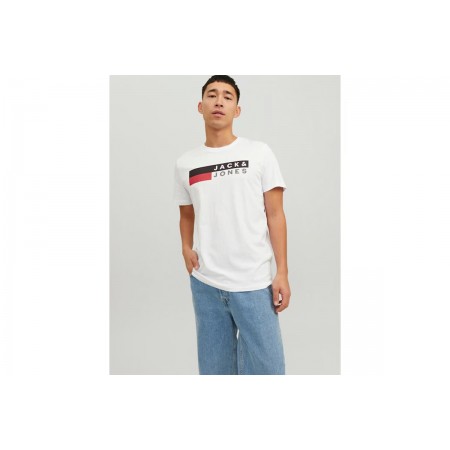 Jack & Jones Essentials Corp Logo Ανδρικό Κοντομάνικο T-Shirt Λευκό