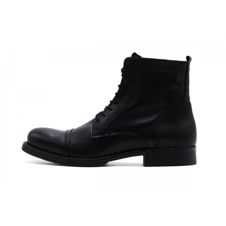 Jack And Jones Jfwrussel Leather Anthracite 19 Ln Μποτάκια Μόδας 