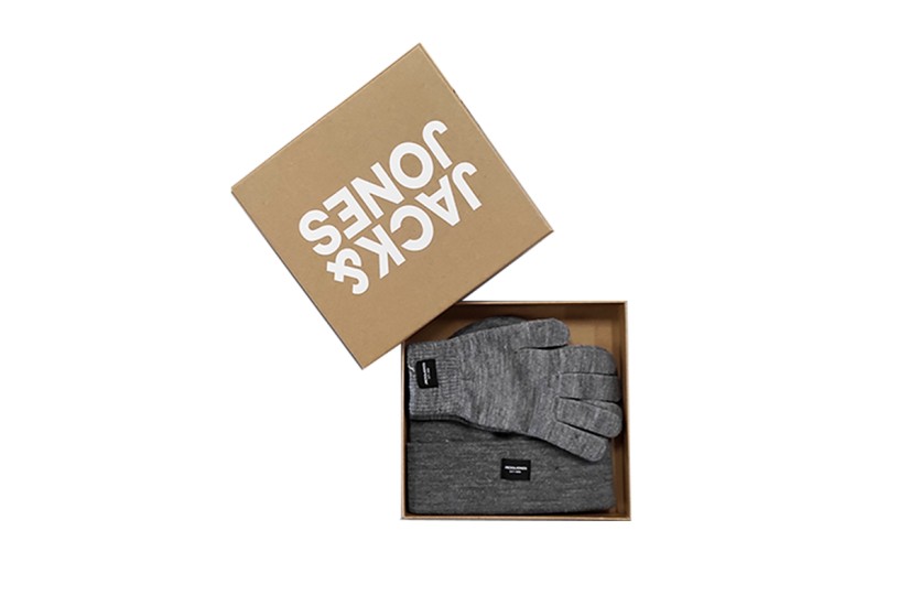 Jack And Jones Jacbeanie And Love Knit Giftbox Σκουφάκι Με Γάντια (12168383 GREY MELANGE)